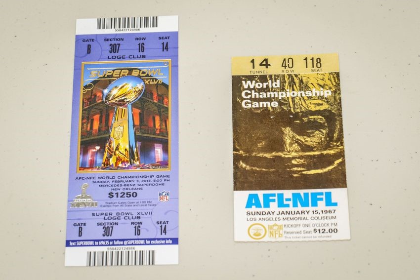 OLD TICKET STUBS WORTH MONEY - SUPER BOWL TICKETS SELL FOR BIG MONEY!! 