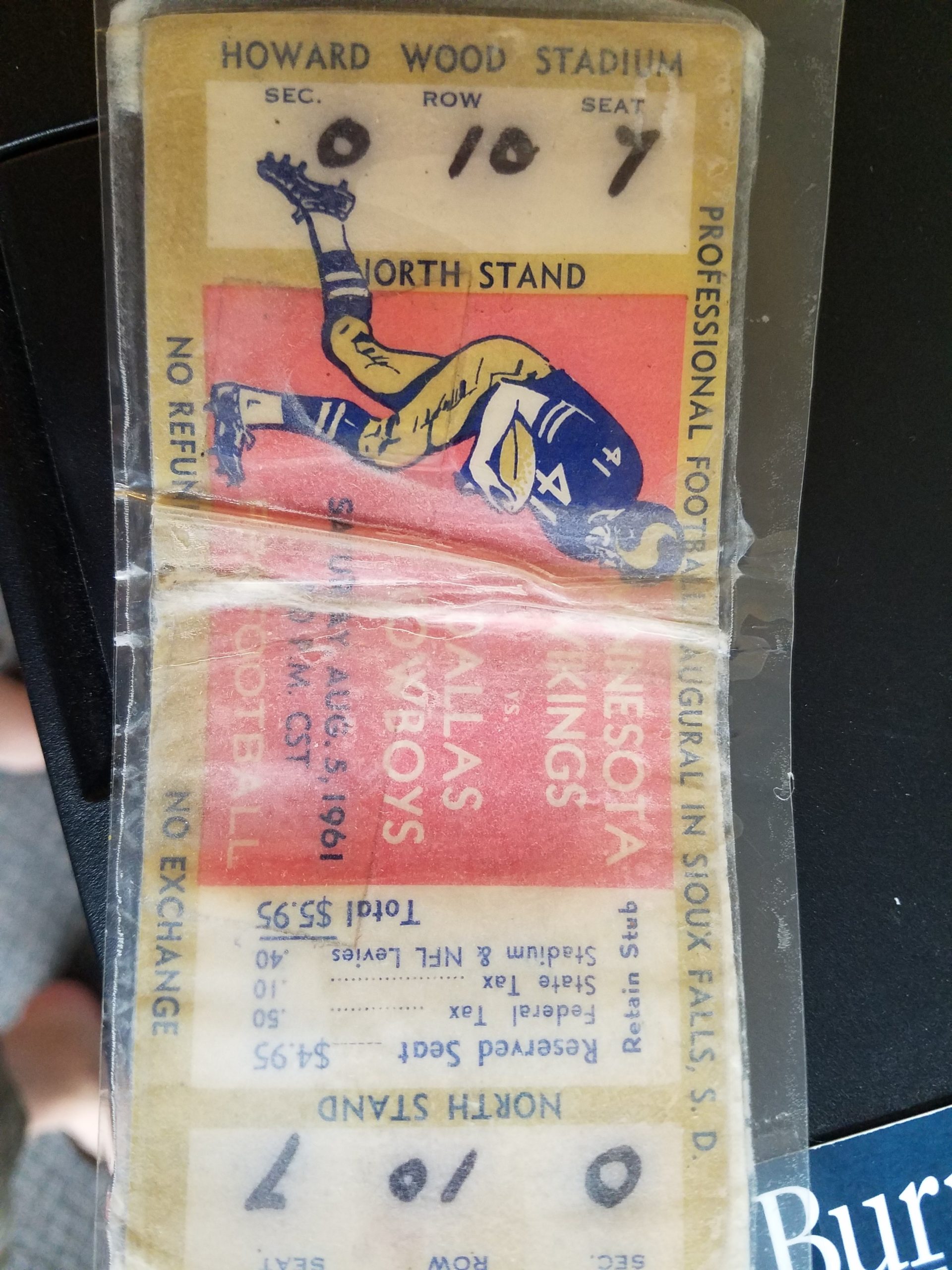 1966 ATLANTA FALCONS 1ST EVER WIN IN THE NFL VS GIANTS TICKET STUB