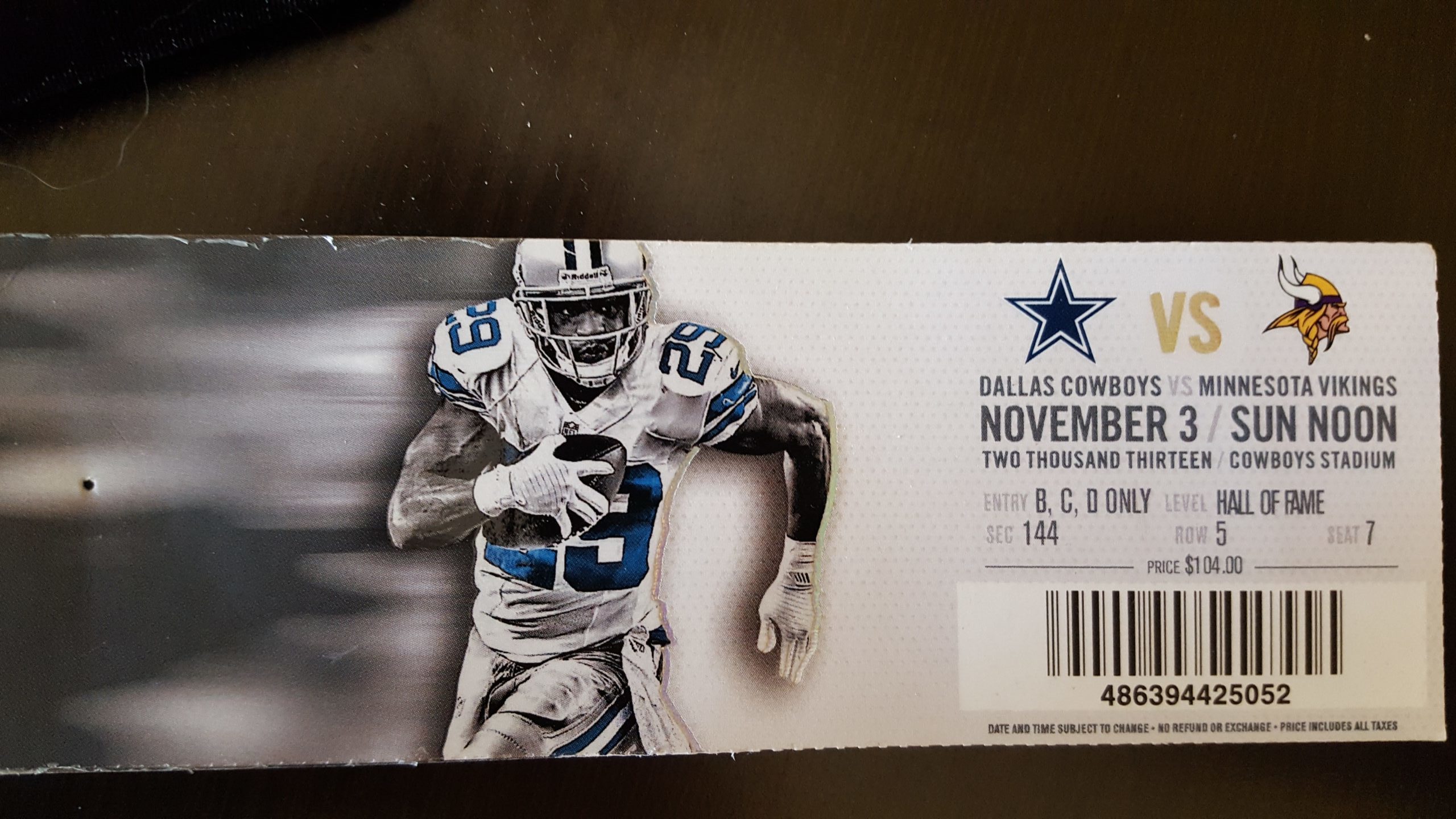 DALLAS COWBOYS V.S NEW YORK GIANTS TICKET STUB Sept.16,2018 @ AT&T  STADIUM