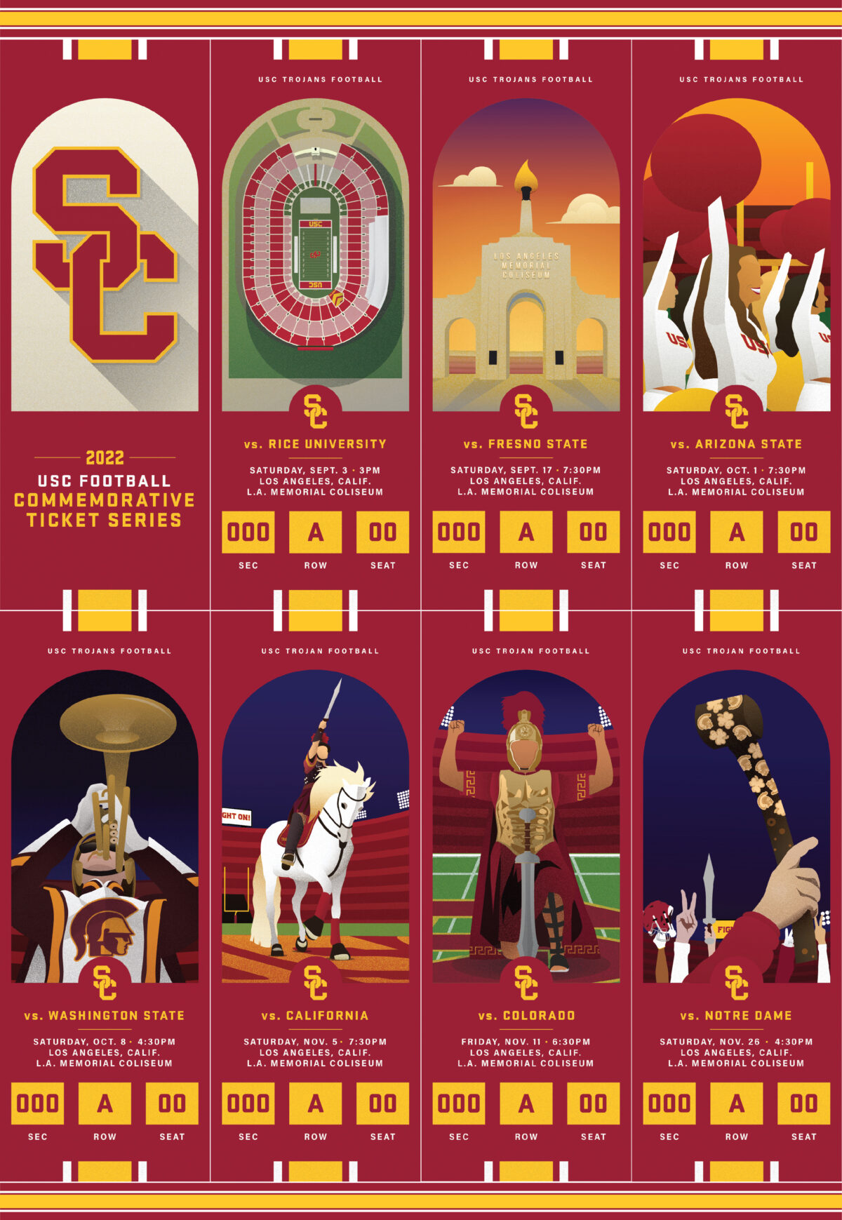 USC Football Commemorative Ticket Poster - Stub-e