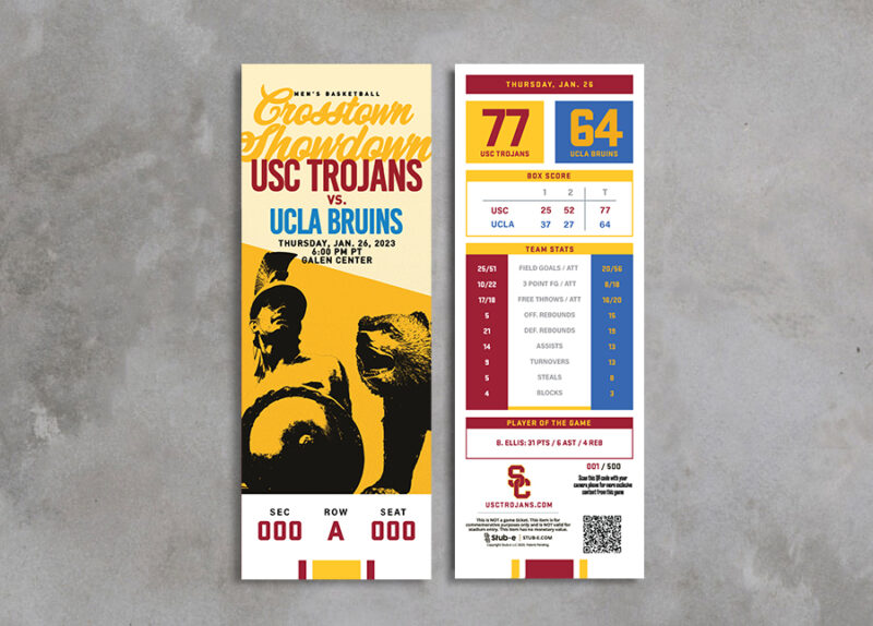 Men's Basketball USC vs UCLA Stube